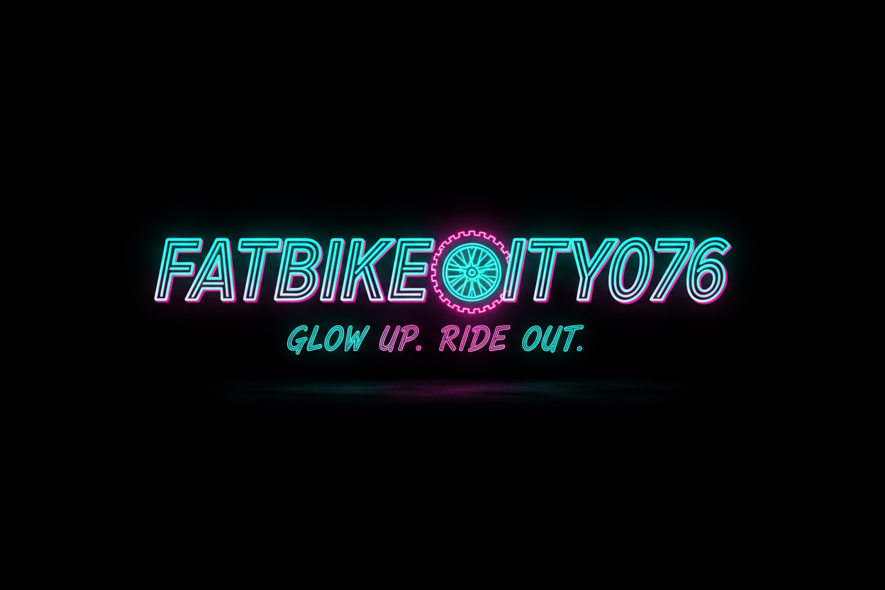 Een Fatbike wiel moet erbij en de slogan GLOW UP. RIDE OUT.